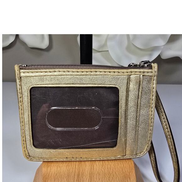 Coach gold leather Multi Color Signature Ashley Skinny ID wallet - Picture 2 of 7